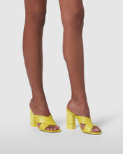 Load image into Gallery viewer, Logo embossed criss-cross sandals: Women Shoes Yellow | GCDS

