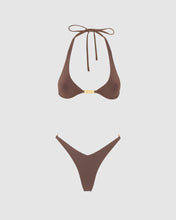 Load image into Gallery viewer, Mettalic logo clip bikini: Women Swimwear Brown | GCDS
