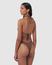 Load image into Gallery viewer, Mettalic logo clip bikini: Women Swimwear Brown | GCDS
