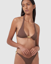 Load image into Gallery viewer, Mettalic logo clip bikini: Women Swimwear Brown | GCDS
