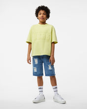 Load image into Gallery viewer, Junior Overdyed Gcds Logo Band T-Shirt: Boy T-shirts Lime | GCDS Spring/Summer 2023
