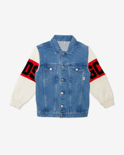 Load image into Gallery viewer, Junior Gcds Logo Band Denim Jacket: Boy Outerwear Multicolor | GCDS Spring/Summer 2023
