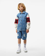 Load image into Gallery viewer, Junior Gcds Logo Band Denim Jacket: Boy Outerwear Multicolor | GCDS Spring/Summer 2023
