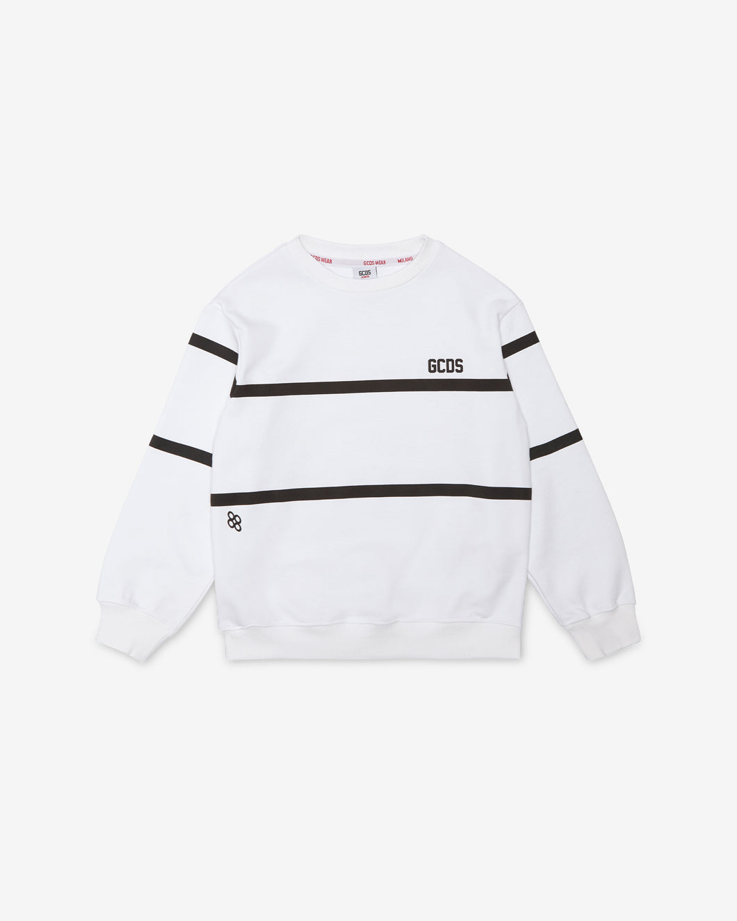 Junior Gcds Low Logo Band Crewneck: Unisex Hoodies & Sweatshirts White | GCDS Spring/Summer 2023
