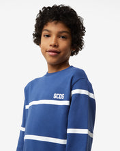 Load image into Gallery viewer, Junior Gcds Low Logo Band Crewneck: Boy Hoodies &amp; Sweatshirts Blue | GCDS Spring/Summer 2023
