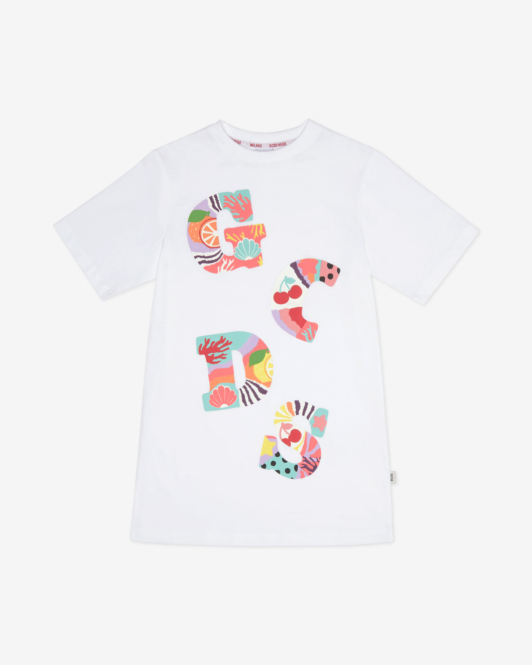 Junior Gcds Patchwork T-Shirt Dress: Girl Dresses White | GCDS Spring/Summer 2023