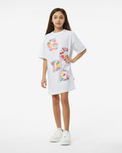 Load image into Gallery viewer, Junior Gcds Patchwork T-Shirt Dress: Girl Dresses White | GCDS Spring/Summer 2023
