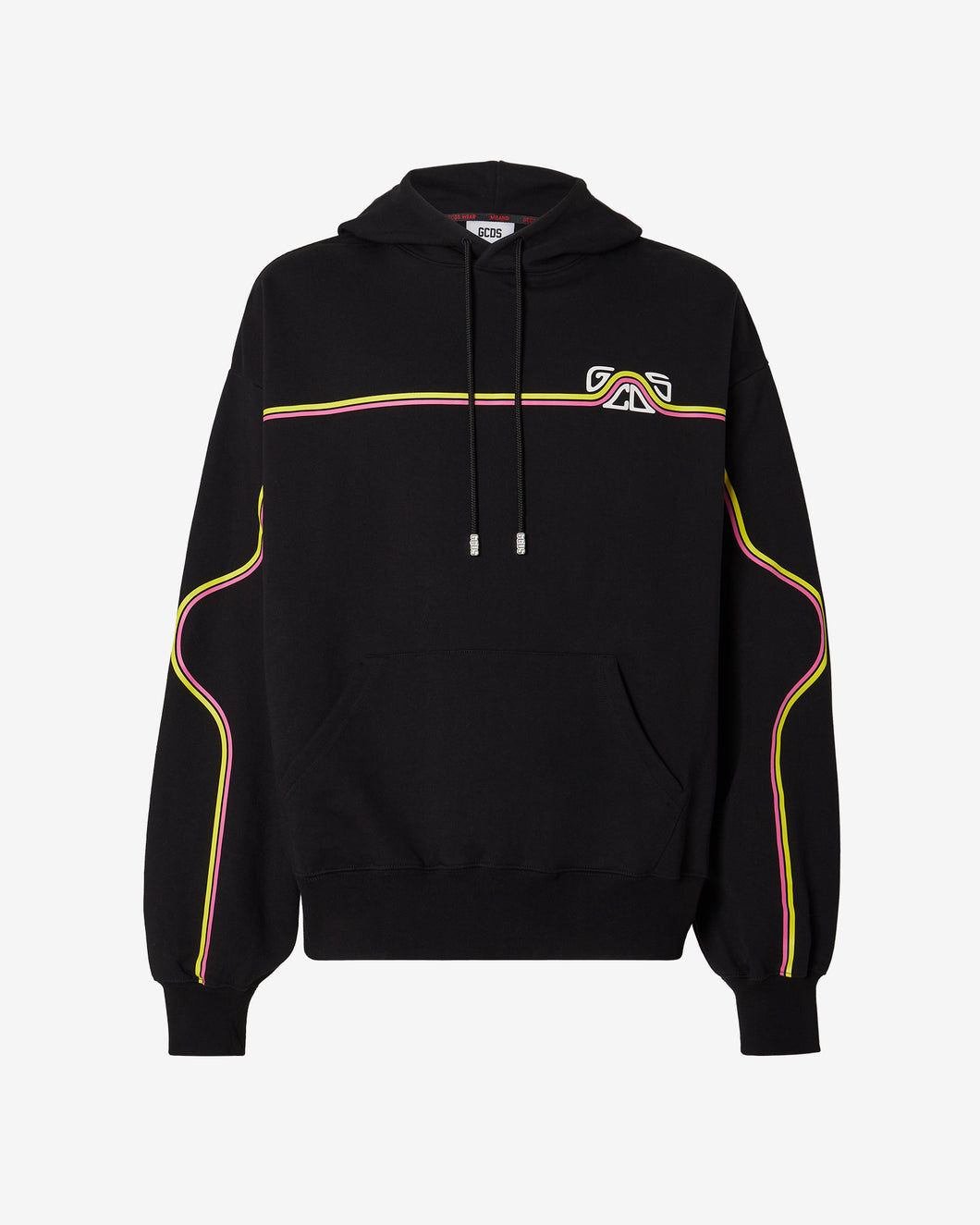 Waved Logo Oversized Hoodie : Men Hoodie Black | GCDS Spring/Summer 2023