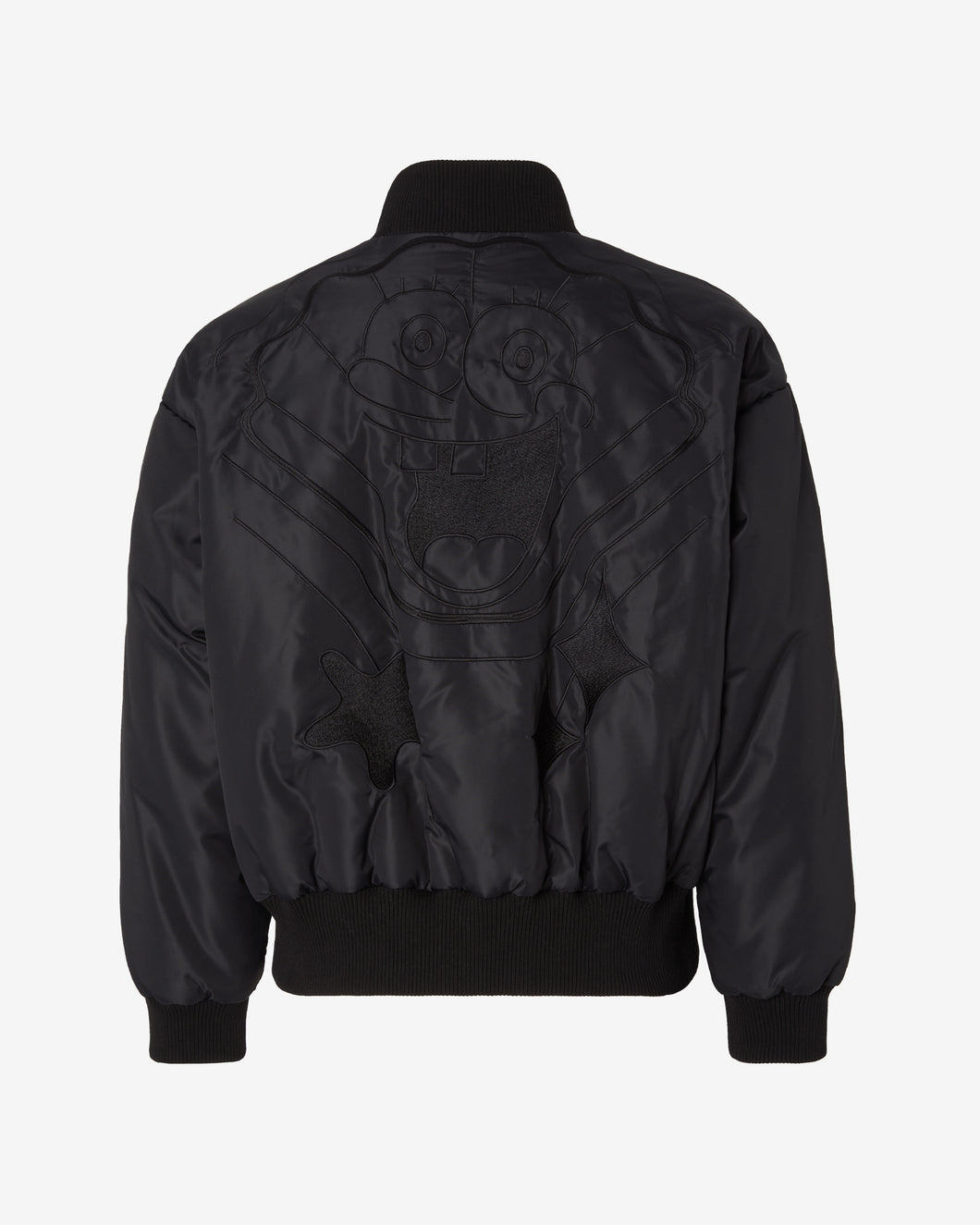 Spongebob Embroidered Cropped Bomber  : Unisex Outerwear Black | GCDS Spring/Summer 2023