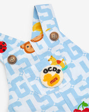 Load image into Gallery viewer, Baby Gcds Monogram Animals Dungarees: Boy Dungarees Light Blue | GCDS Spring/Summer 2023
