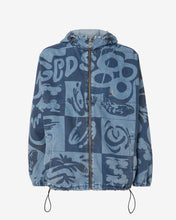 Load image into Gallery viewer, Checkboard Print Denim Windbreaker : Men Outerwear New Light Blue | GCDS Spring/Summer 2023
