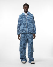 Load image into Gallery viewer, Checkboard Print Denim Windbreaker : Men Outerwear New Light Blue | GCDS Spring/Summer 2023
