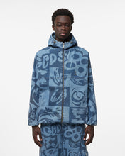 Load image into Gallery viewer, Checkboard Print Denim Windbreaker : Men Outerwear New Light Blue | GCDS Spring/Summer 2023
