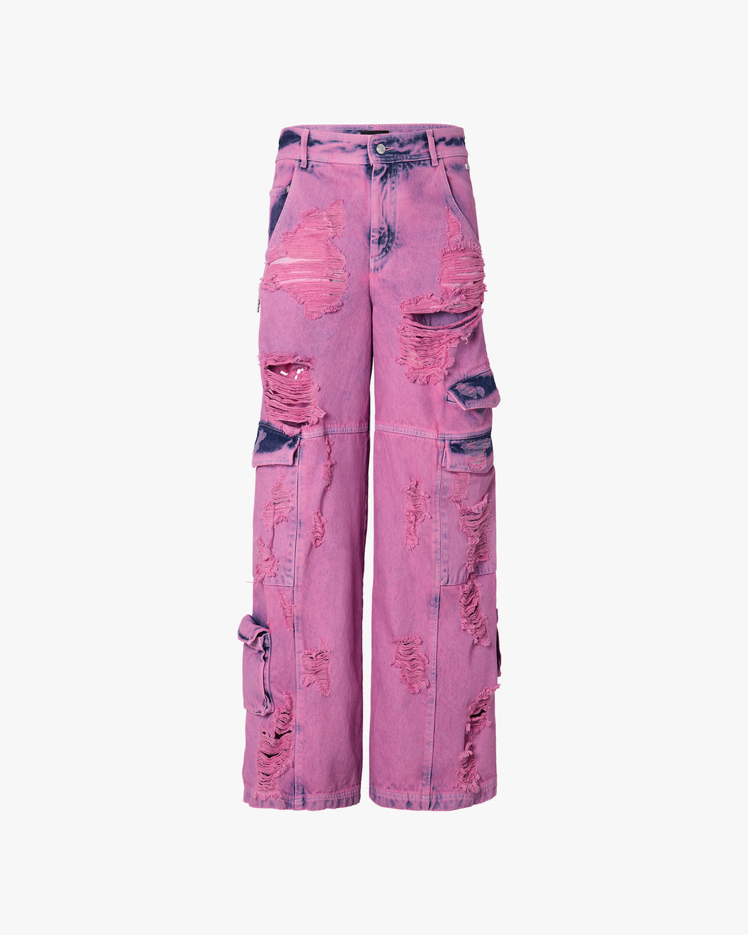 Bleached Ultracargo Denim Trousers : Men Trousers Fuchsia | GCDS Spring/Summer 2023