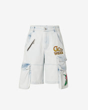 Load image into Gallery viewer, Bleached Embroidered Ultracargo Bermuda : Men Trousers White | GCDS Spring/Summer 2023
