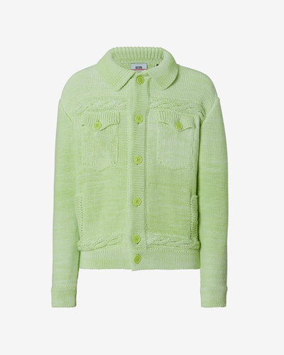 Gcds Braids Degradé Cardigan : Men Knitwear Lime | GCDS Spring/Summer 2023