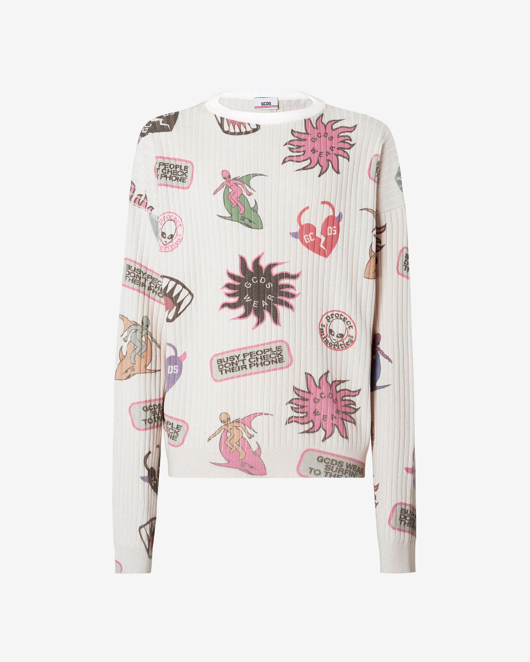 Surfing Wirdo Sweater : Men Knitwear Off White | GCDS Spring/Summer 2023