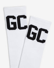 Load image into Gallery viewer, Mid Calf Band Logo Socks : Men Socks White | GCDS Spring/Summer 2023
