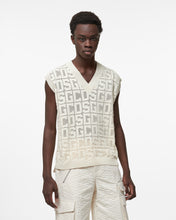 Carica l&#39;immagine nel visualizzatore di Gallery, Gcds Monogram Macramè Gilet : Men Knitwear Off White | GCDS Spring/Summer 2023
