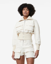 Load image into Gallery viewer, Gcds Canvas Monogram Cropped Bomber : Women Outerwear Off White | GCDS Spring/Summer 2023
