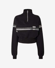Load image into Gallery viewer, Bling Gcds Half Zip Sweatshirt : Unisex Hoodie Black | GCDS Spring/Summer 2023
