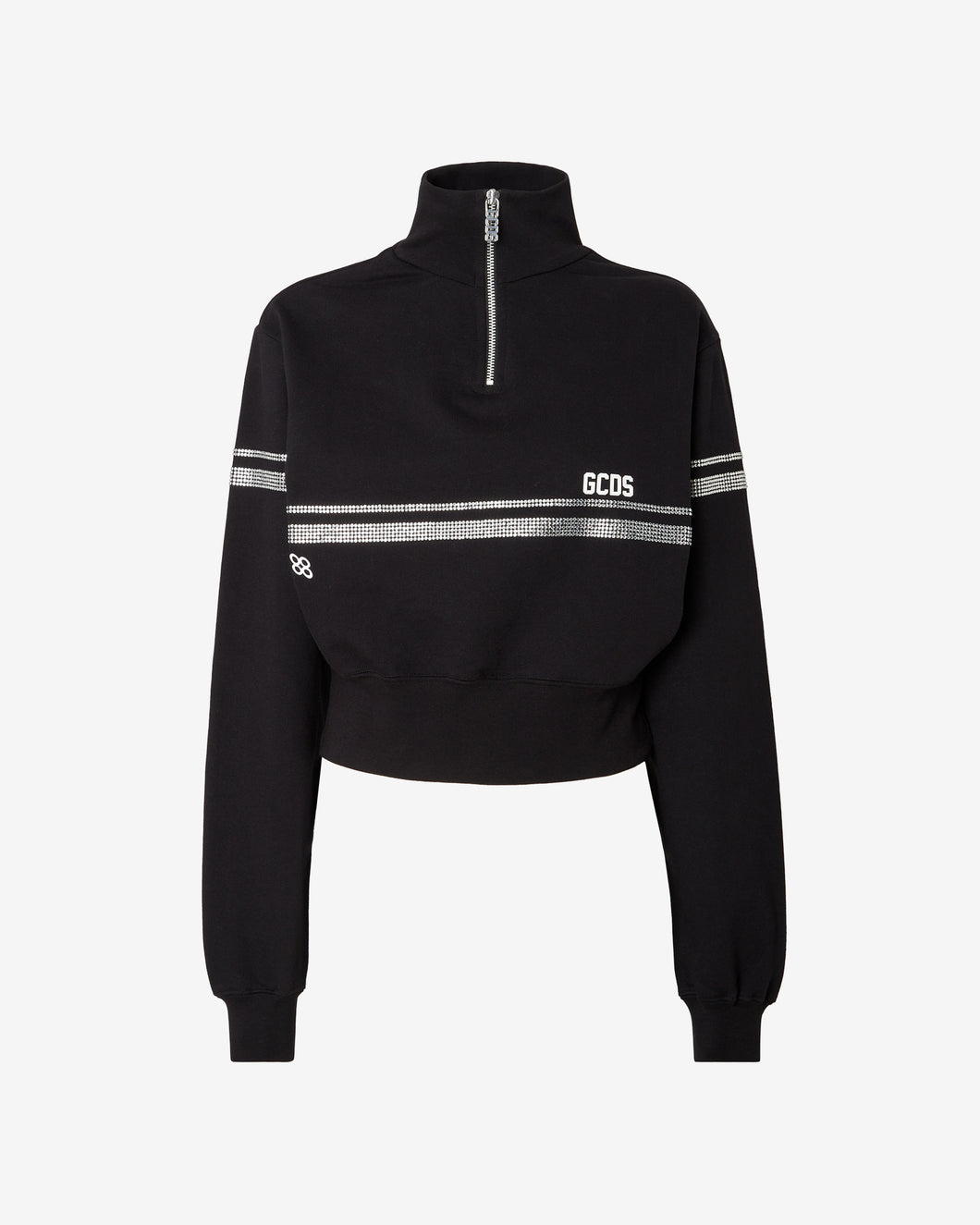 Bling Gcds Half Zip Sweatshirt : Unisex Hoodie Black | GCDS Spring/Summer 2023
