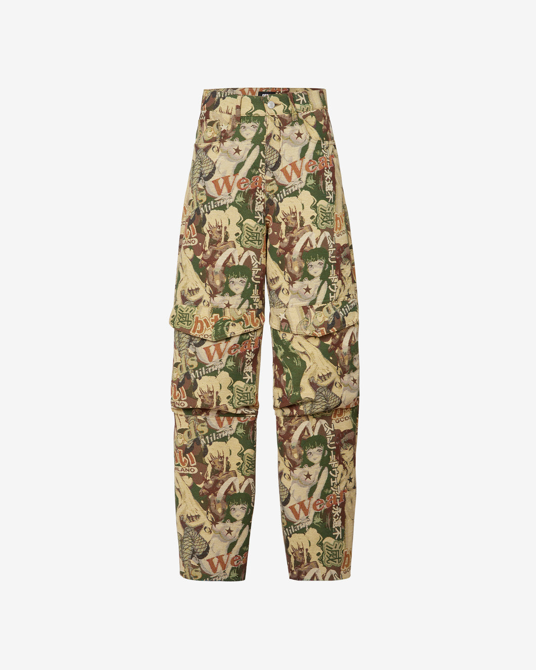 Gcds Hentai Cargo Trousers : Women Trousers Military Green | GCDS Spring/Summer 2023
