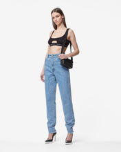 Load image into Gallery viewer, Choker Denim Trousers : Women Trousers New Light Blue | GCDS Spring/Summer 2023
