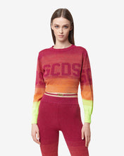 Load image into Gallery viewer, Lurex Degradé Cropped Sweater : Women Knitwear Fuchsia | GCDS Spring/Summer 2023
