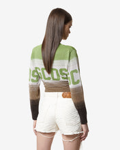 Load image into Gallery viewer, Lurex Degradé Cropped Sweater : Women Knitwear Military Green | GCDS Spring/Summer 2023
