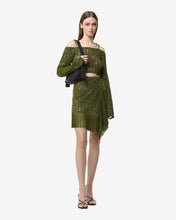 Load image into Gallery viewer, Gcds Monogram Macramé Sweater : Women Knitwear Military Green | GCDS Spring/Summer 2023
