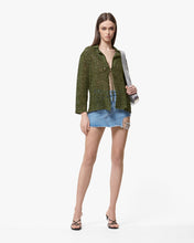 Load image into Gallery viewer, Gcds Monogram Macramé Shirt : Women Knitwear Military Green | GCDS Spring/Summer 2023
