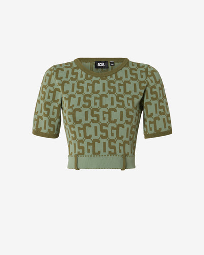 Matilda Gcds Monogram Top : Women Tops Military Green | GCDS Spring/Summer 2023