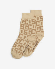 Load image into Gallery viewer, Gcds Monogram Jacquard Socks : Women Socks Beige | GCDS Spring/Summer 2023
