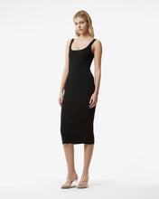 Carica l&#39;immagine nel visualizzatore di Gallery, Logo Chain Long Dress : Women Dress Black | GCDS Spring/Summer 2023
