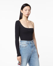 Load image into Gallery viewer, Gcds Bling One-Shoulder Bodysuit : Women Bodysuits Black | GCDS Spring/Summer 2023
