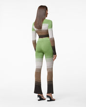 Load image into Gallery viewer, Lurex Degradé Knit Trousers : Women Trousers Military Green | GCDS Spring/Summer 2023
