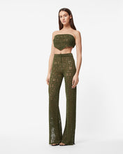 Load image into Gallery viewer, Gcds Monogram Macramé Trousers : Women Trousers Military Green | GCDS Spring/Summer 2023

