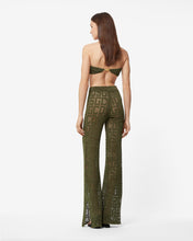 Load image into Gallery viewer, Gcds Monogram Macramé Trousers : Women Trousers Military Green | GCDS Spring/Summer 2023
