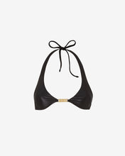 Carica l&#39;immagine nel visualizzatore di Gallery, Metallic Logo Clip Bikini Bra : Women Swimwear Black | GCDS Spring/Summer 2023
