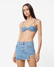 Load image into Gallery viewer, Gcds Bling Denim Bra : Women Tops New Light Blue | GCDS Spring/Summer 2023
