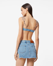 Load image into Gallery viewer, Gcds Bling Denim Bra : Women Tops New Light Blue | GCDS Spring/Summer 2023
